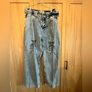Damson Madder Embroidered Jeans, UK 16 /US 12